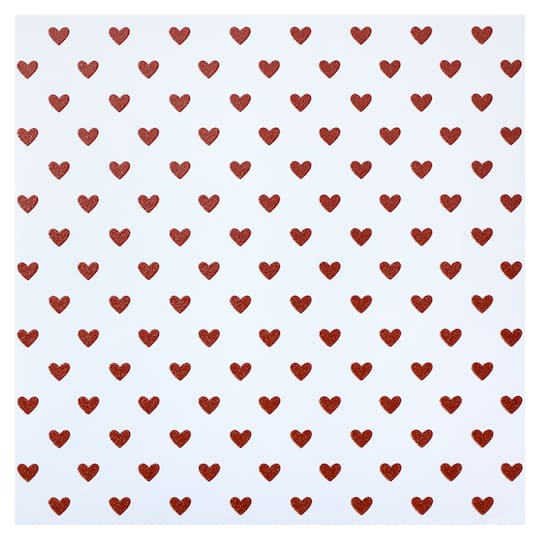 Glitter Heart Cardstock Paper by Recollections&#x2122;, 12&#x22; x 12&#x22;